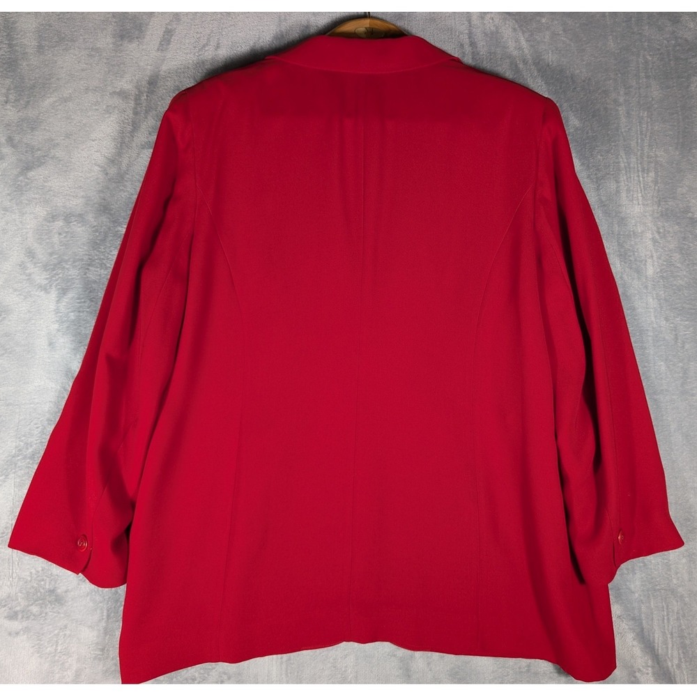 Rena Rowan Red Single Button Blazer Jacket Notch Lapel Career Plus Size 20W - Picture 2 of 14